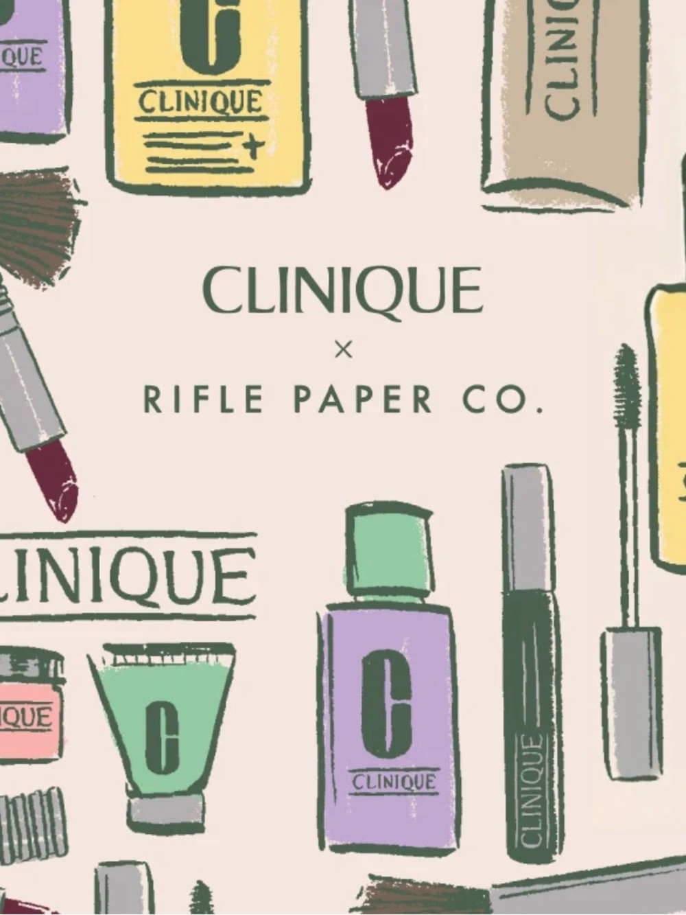 Rifle Paper Co Floral Cosmetic Pouch Collab w Clinique Travel Cosmetics Skincare - Picture 7 of 7